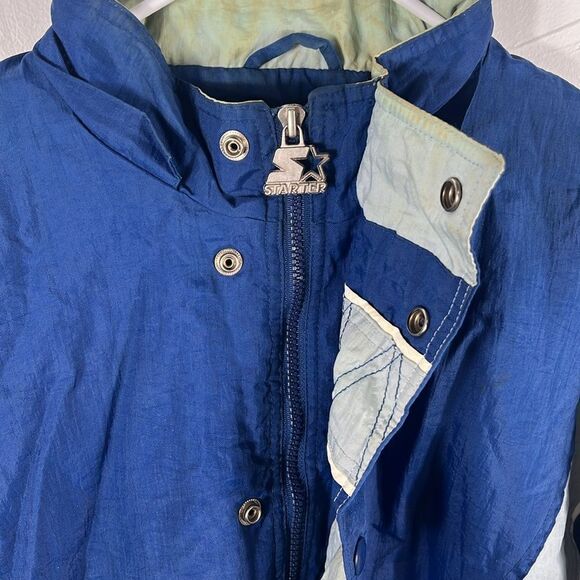 🔥🏈 Vintage DALLAS COWBOYS NFL ProLine Starter Puffer 1/2 Zip Jacket Men Sz Lg - Picture 7 of 14